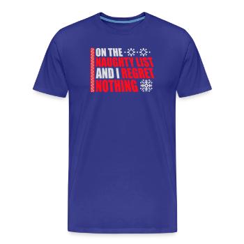 On the naughty list and regret nothing XMas Spruch - Men's Premium Organic T-Shirt - royal blue - Front - Damien (186cm)