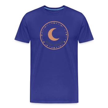 Cute Moon Circle Design - Men's Premium Organic T-Shirt - royal blue - Front - Damien (186cm)