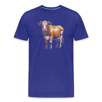 Vache Vaches - T-shirt bio Premium Homme - bleu roi - Devant - Damien (186cm)