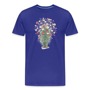 Bouquet d’œillets romantique - T-shirt bio Premium Homme - bleu roi - Devant - Damien (186cm)