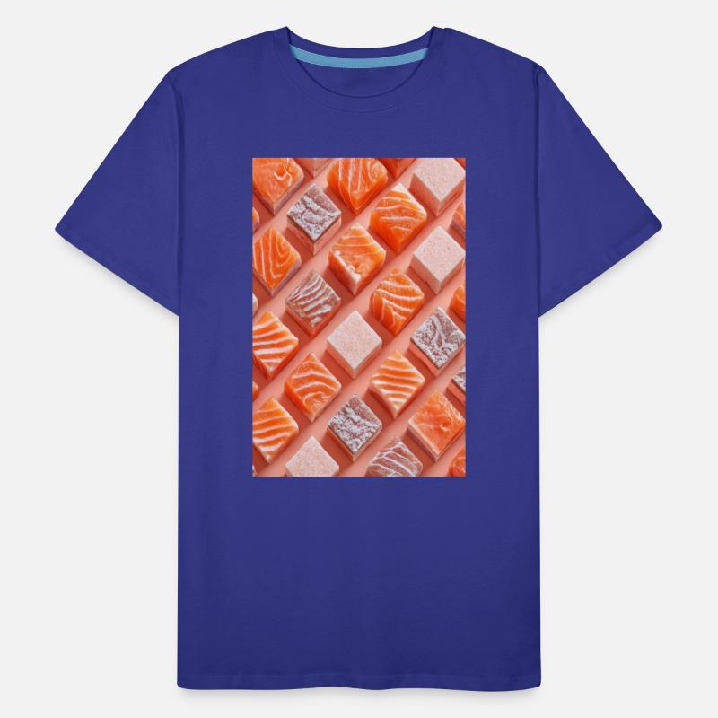 Lachs Tile Candy Grid Männer Premium Bio T-Shirt