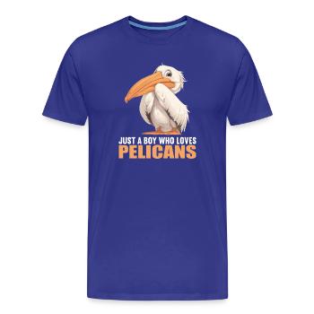 Pelikane Pelikan - Männer Premium Bio T-Shirt - Königsblau - Vorne - Damien (186cm)