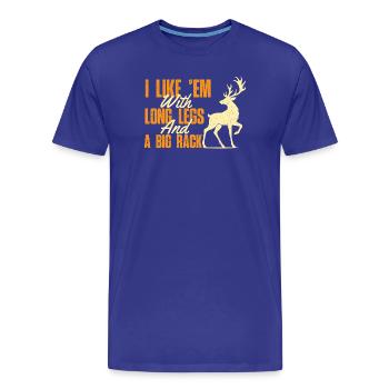 longues jambes grand rack drôle chasse au cerf blague - T-shirt bio Premium Homme - bleu roi - Devant - Damien (186cm)
