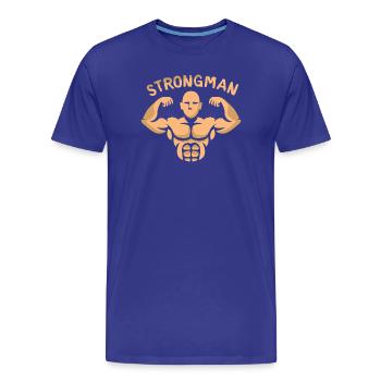 Strongman Bodybuilder – Force et puissance musculaire - T-shirt bio Premium Homme - bleu roi - Devant - Damien (186cm)