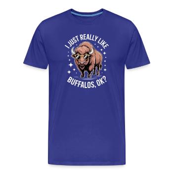 Buffalo Saying Buffalo Funny Buffalo Gift - Men's Premium Organic T-Shirt - royal blue - Front - Damien (186cm)
