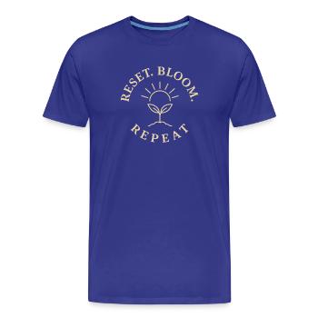 Croissance consciente, Renouvellement printanier, - T-shirt bio Premium Homme - bleu roi - Devant - Damien (186cm)