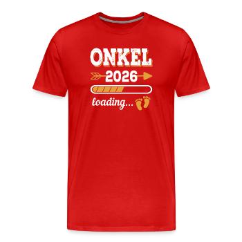 Onkel 2026 Loading Zukünftiger Onkel Geschenk - Männer Premium Bio T-Shirt - Rot - Vorne - Damien (186cm)