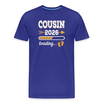 Cousin 2026 Loading Großer Cousin Geschenk - Männer Premium Bio T-Shirt - Königsblau - Vorne - Damien (186cm)