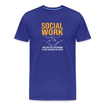 Travailleur social Pédagogue social Travailleur social - T-shirt bio Premium Homme - bleu roi - Devant - Damien (186cm)