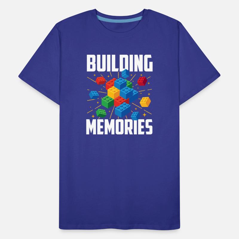 Construire des souvenirs Constructeur de briques Bâtiment en bloc T-shirt bio Premium Homme
