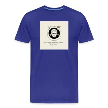 Furious Hunger: Angry Face and Snack - Men's Premium Organic T-Shirt - royal blue - Front - Damien (186cm)