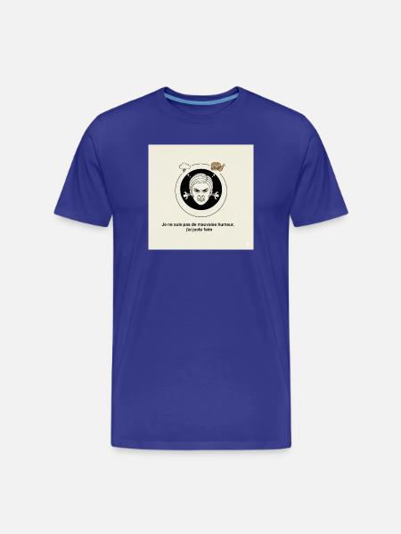 Furious Hunger: Angry Face and Snack - Men's Premium Organic T-Shirt - royal blue