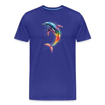 Dauphin Plongeur Dauphins Océan Dauphins mignons Dauphin - T-shirt bio Premium Homme - bleu roi - Devant - Damien (186cm)