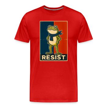Portland Frog Protest Resist - Men's Premium Organic T-Shirt - red - Front - Damien (186cm)