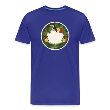 Tropische Tukane und kreisförmiges Laub - Männer Premium Bio T-Shirt - Königsblau - Vorne - Damien (186cm)