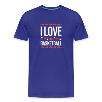 J’adore le basket-ball - T-shirt bio Premium Homme - bleu roi - Devant - Damien (186cm)