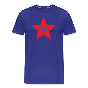 Roter Stern Danke Blau - Männer Premium Bio T-Shirt - Königsblau - Vorne - Damien (186cm)