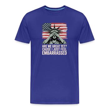 Sind wir schon großartig? Protest-Grafik - Männer Premium Bio T-Shirt - Königsblau - Vorne - Damien (186cm)