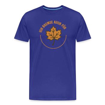 Ich bremse auch für Blätter – Naturfreund Sticker - Männer Premium Bio T-Shirt - Königsblau - Vorne - Damien (186cm)