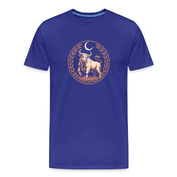 Stier Sternzeichen Mond Lorbeer Kräftiger Taurus - Männer Premium Bio T-Shirt - Königsblau - Vorne - Damien (186cm)