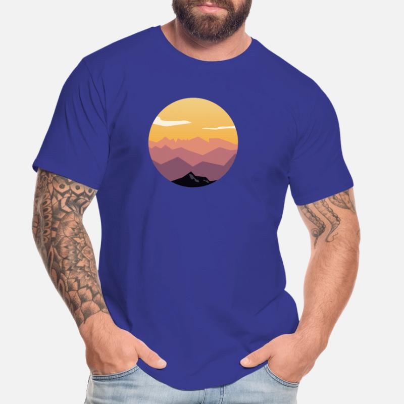 Circle Sunset Mountain Gradient Männer Premium Bio T-Shirt