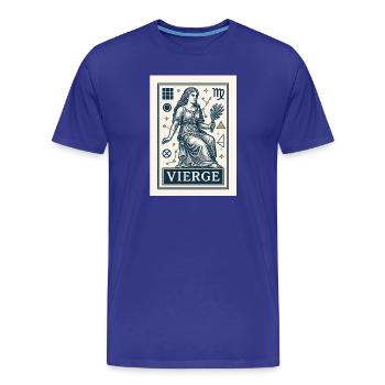 Signe astrologique de la Vierge - Astrologie - T-shirt bio Premium Homme - bleu roi - Devant - Damien (186cm)