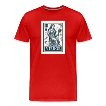 Signe astrologique de la Vierge - Astrologie - T-shirt bio Premium Homme - rouge - Devant - Damien (186cm)