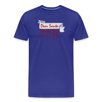 Cher Père Noël, j’ai vraiment essayé l’humour de Noël drôle - T-shirt bio Premium Homme - bleu roi - Devant - Damien (186cm)