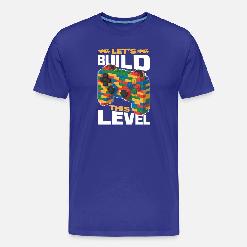 Building Blocks Gamer Gaming Brick Builder - Männer Premium Bio T-Shirt - Königsblau