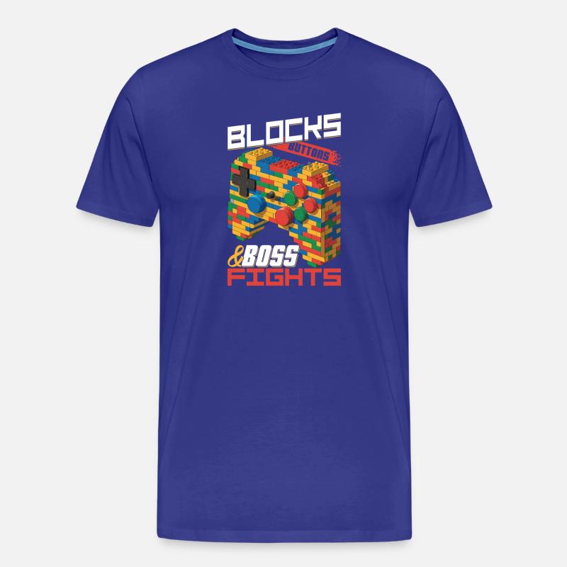 Building Blocks Gamer Gaming Brick Builder - Männer Premium Bio T-Shirt - Königsblau