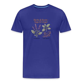 Herbes Botaniques - Sauge & Gingembre - T-shirt bio Premium Homme - bleu roi - Devant - Damien (186cm)