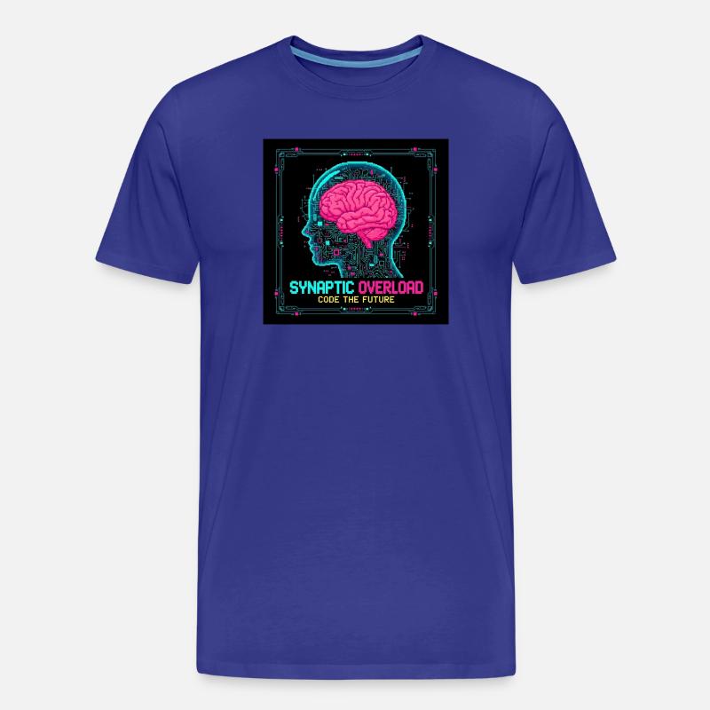 Synaptic Overload Neon Brain - Männer Premium Bio T-Shirt - Königsblau