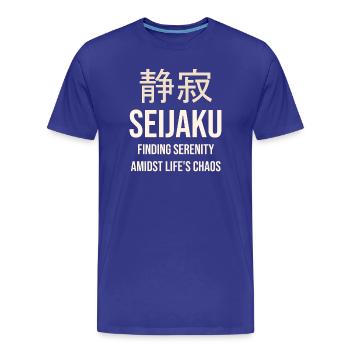 Seijaku Sérénité au Cœur du Chaos - T-shirt bio Premium Homme - bleu roi - Devant - Damien (186cm)