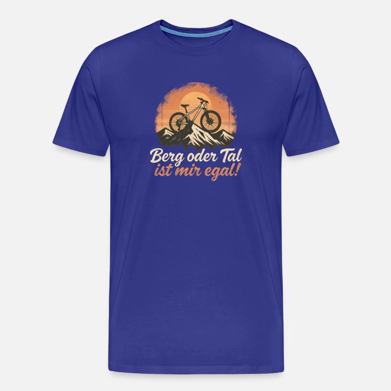 Berg oder Tal Mountainbike Radfahrer  - Männer Premium Bio T-Shirt - Königsblau