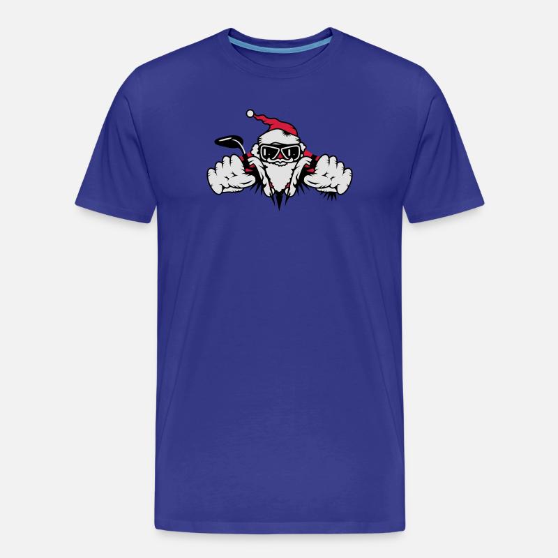 Weihnachtsmann auf Motorrad mit Geschenken - Männer Premium Bio T-Shirt - Königsblau