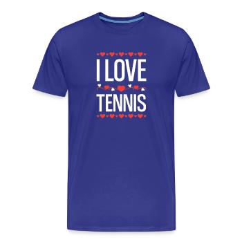 I Love Tennis - Men's Premium Organic T-Shirt - royal blue - Front - Damien (186cm)
