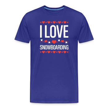 I Love Snowboarding - Männer Premium Bio T-Shirt - Königsblau - Vorne - Damien (186cm)