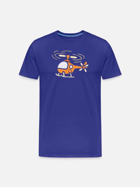 Funny cartoon helicopter in comic style - Men's Premium Organic T-Shirt - royal blue