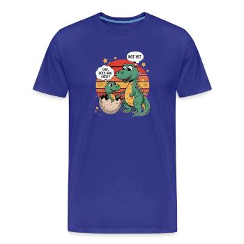 Dino Existenz Frage - Männer Premium Bio T-Shirt - Königsblau - Vorne - Damien (186cm)