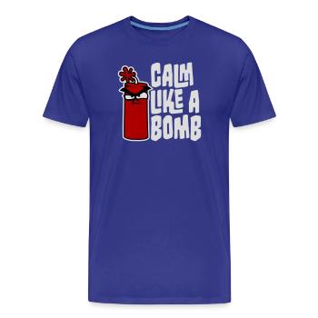 Calm Like Bomb Paradox Irony Humor Explosive Joke - Men's Premium Organic T-Shirt - royal blue - Front - Damien (186cm)