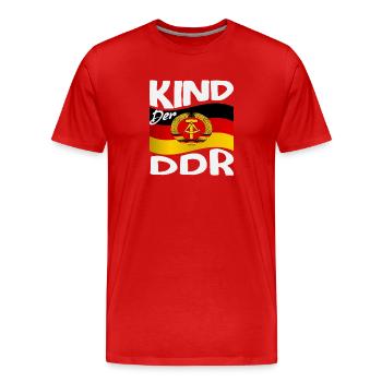 Ossi Spruch Kind Der DDR Stolz - Männer Premium Bio T-Shirt - Rot - Vorne - Damien (186cm)
