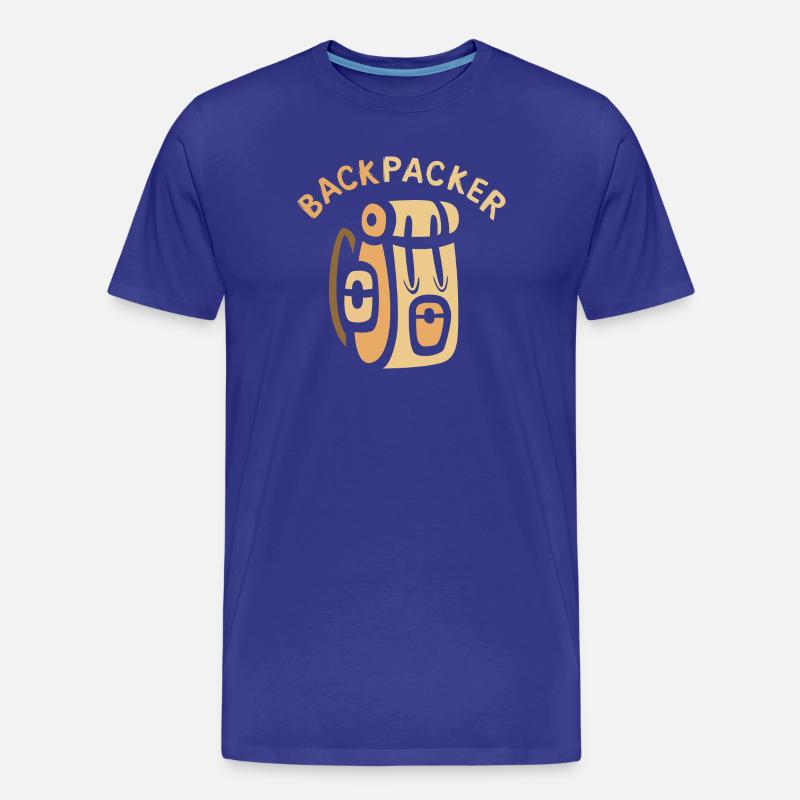 Backpacker Comic Rucksack Design - Männer Premium Bio T-Shirt - Königsblau