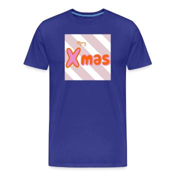 Merry Xmas Groovy Typo - Men's Premium Organic T-Shirt - royal blue - Front - Damien (186cm)