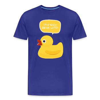 Restez calme, coin-coin plus tard Duck Design - T-shirt bio Premium Homme - bleu roi - Devant - Damien (186cm)
