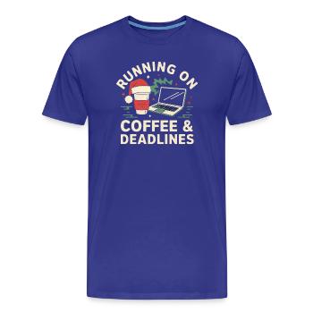 Office Christmas - Men's Premium Organic T-Shirt - royal blue - Front - Damien (186cm)