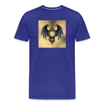 Steampunk Gothic Winged Watch - Men's Premium Organic T-Shirt - royal blue - Front - Damien (186cm)