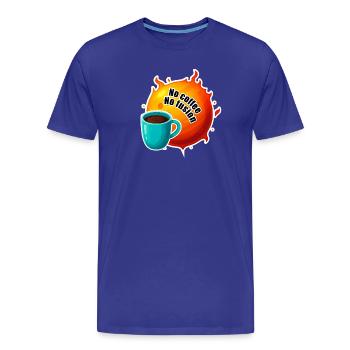 Soleil Pas de Café Pas de Fusion - T-shirt bio Premium Homme - bleu roi - Devant - Damien (186cm)