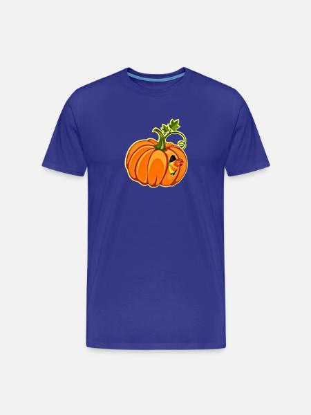 Pumpkin Parrot Whimsy - Men's Premium Organic T-Shirt - royal blue