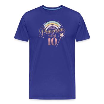 Prinzessin wird 10 – Regenbogenzauber - Männer Premium Bio T-Shirt - Königsblau - Vorne - Damien (186cm)