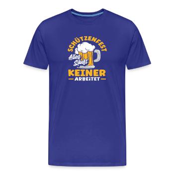 Everyone drinks Nobody works Merry Shooting Festival - Men's Premium Organic T-Shirt - royal blue - Front - Damien (186cm)